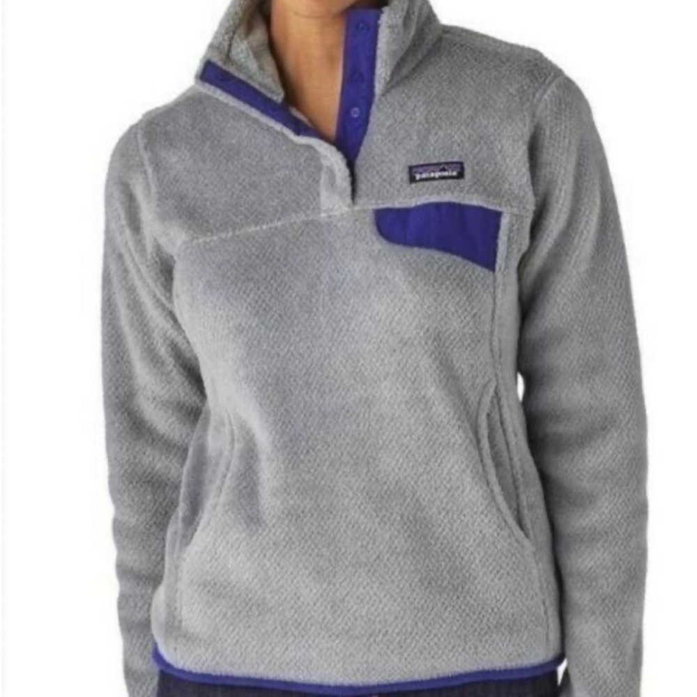 Women's Patagonia Re-tool Snap T Grey Fleece Pullover
